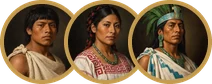 Rivales: Tochtli, el macehual · Itzel, la pochteca · Moctezuma, el huey tlatoani